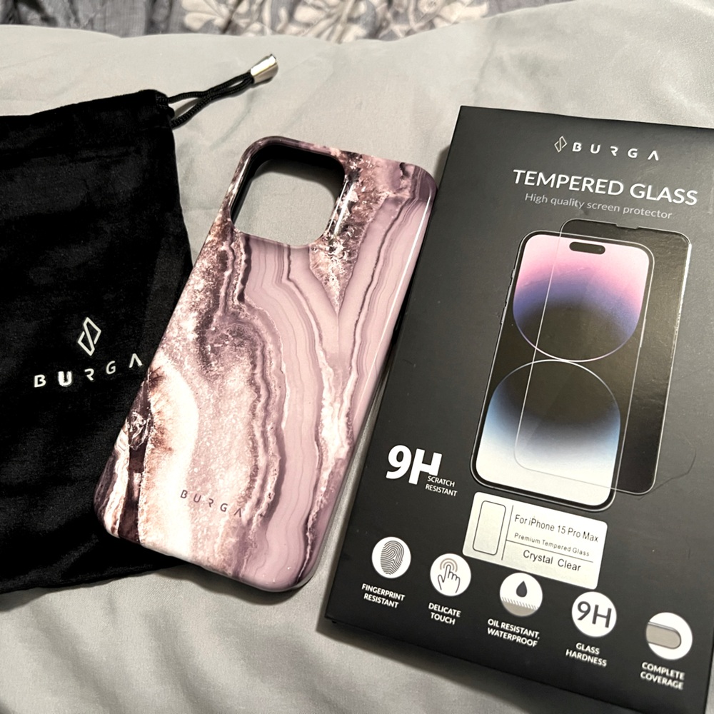 BURGA Apple 15 Pro Max Case and screen protector- Brand New Tough Case